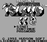 Adventure Island II title screen for GameBoy